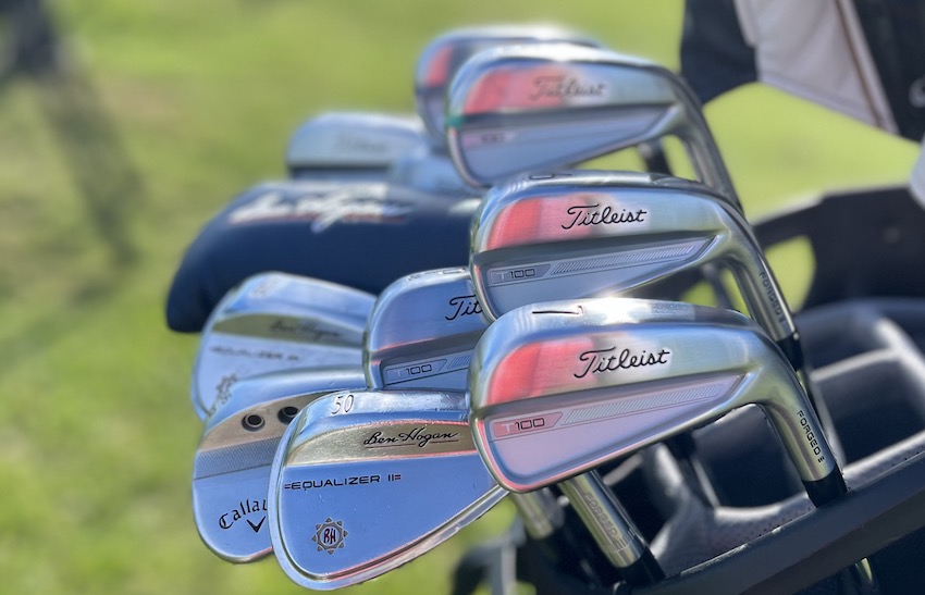 2023 Titleist T100 irons at the range pre-round