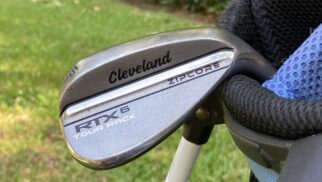 The Cleveland RTX 6 ZipCore Tour Rack wedge in golf bag